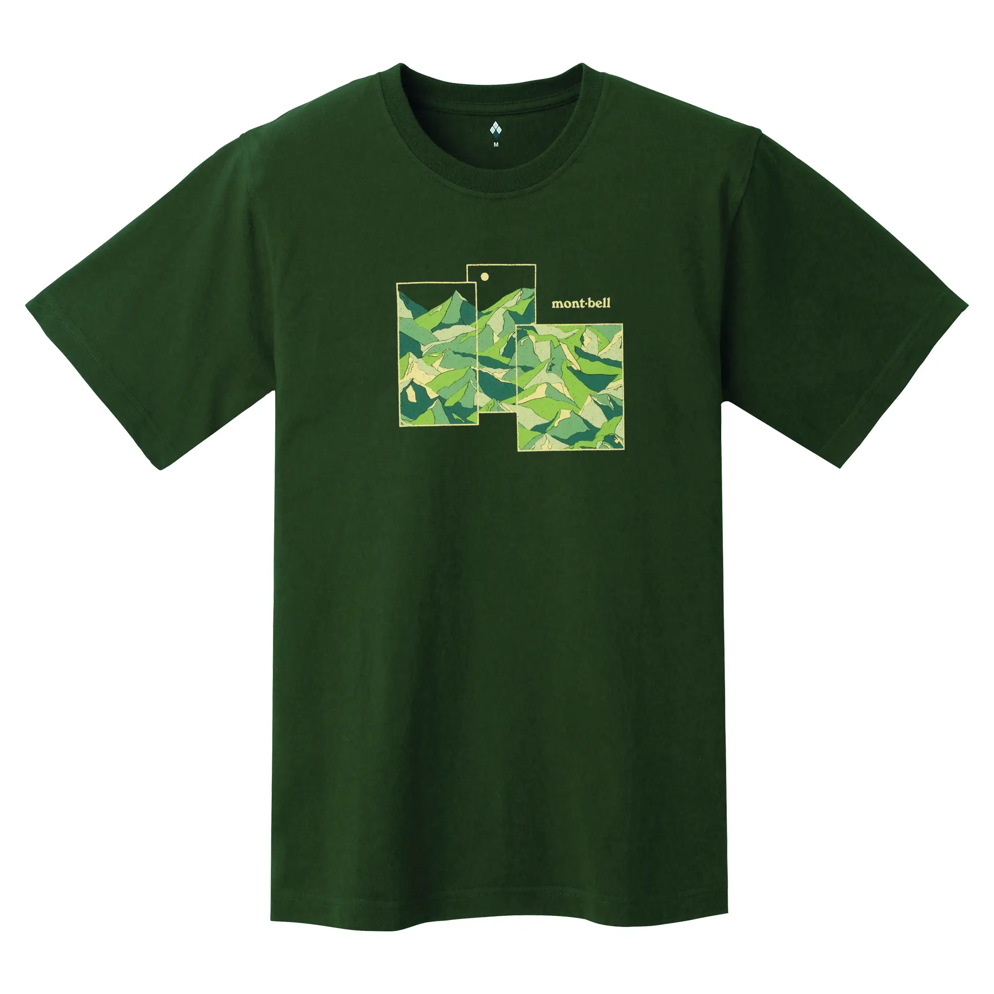 Montbell Pear Skin Cotton T Mountain Collage